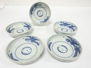 古伊万里　染付　なます皿　5客